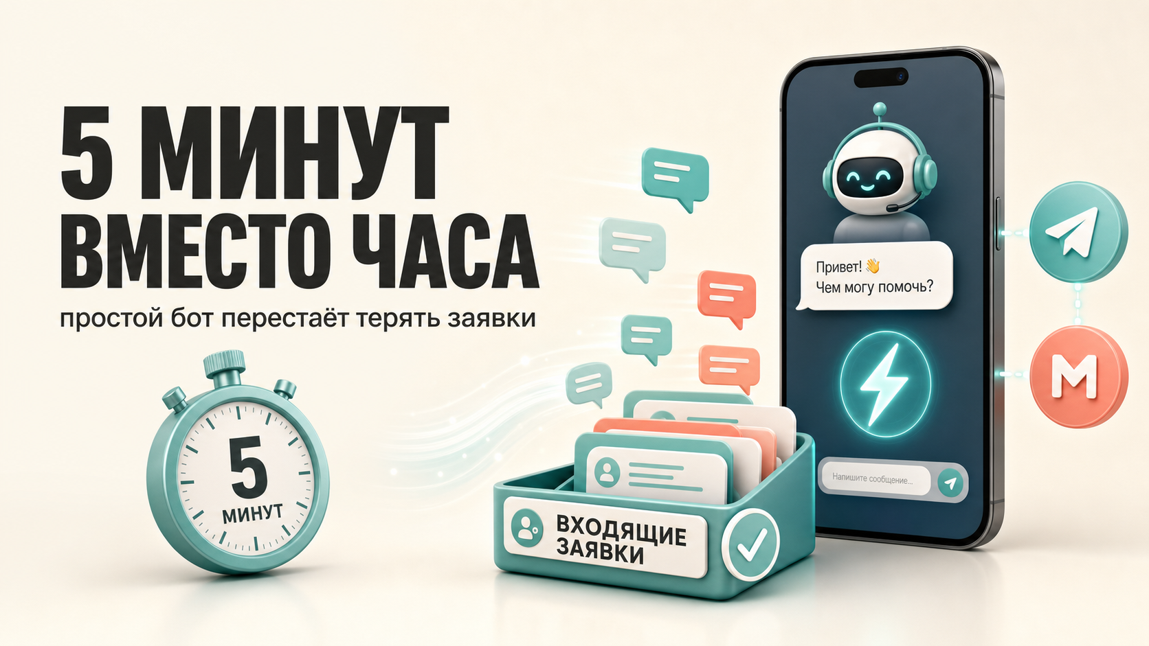 5 минут вместо часа: как простой бот на входе перестаёт терять твои заявки